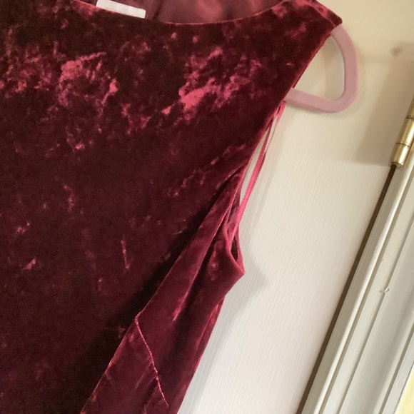 Liz Claiborne Formal Velvet Maxi Dress Red Black SZ 12 - Picture 5 of 13